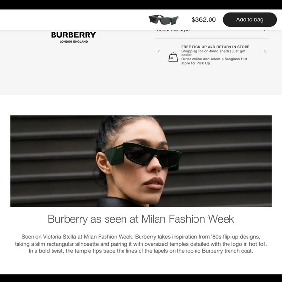 BURBERRY UNIQUE SUNGLASSES AT MILAN FASHION WEEK IN MILAN ON VICTORIA STELLA - Picture 3 of 16